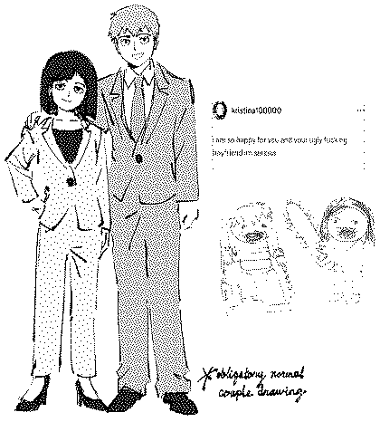 a sketch of hamada & reigen standing next to each other